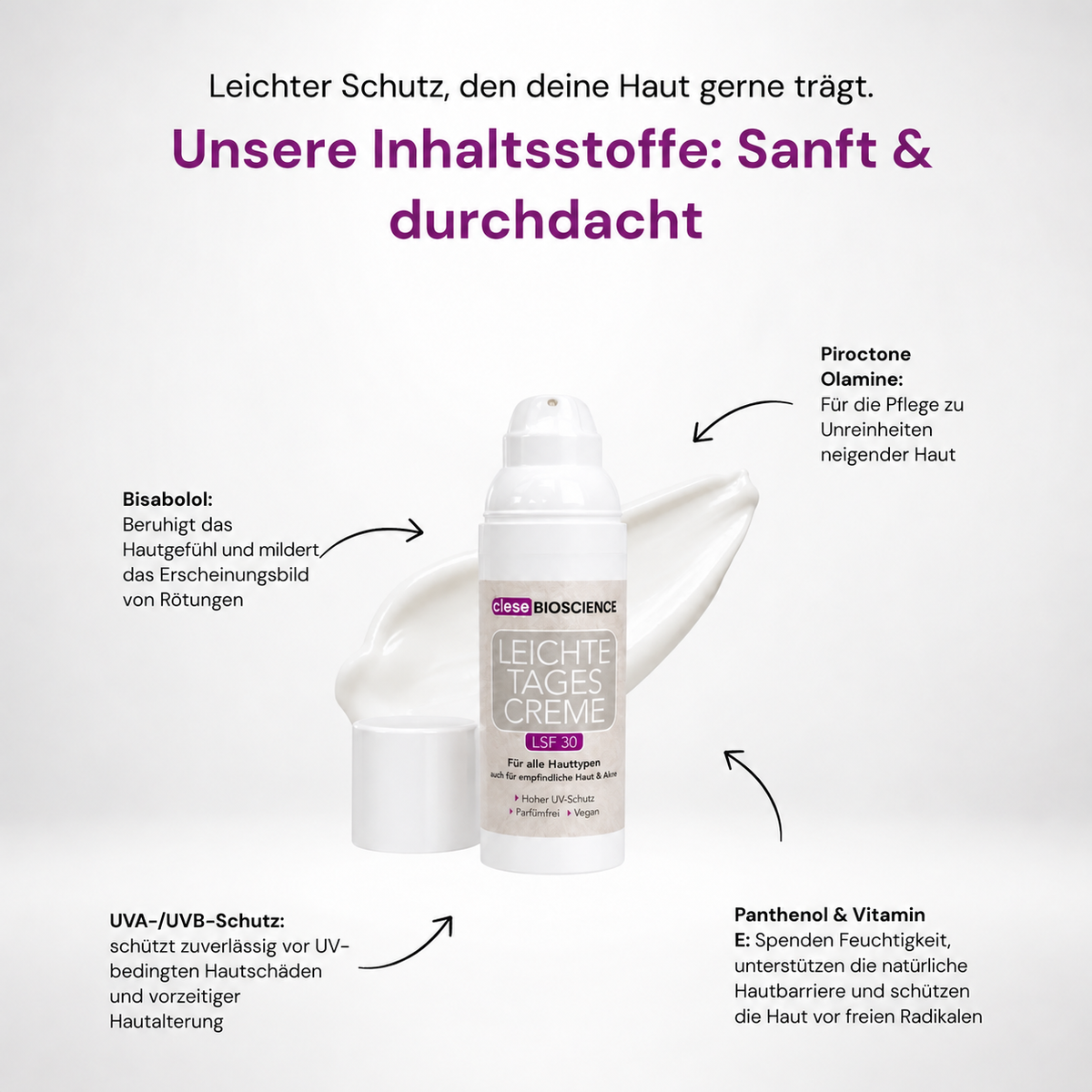 Leichte Tagescreme LSF 30 Inhaltsstoffe für ein gepflegtes Hautgefühl