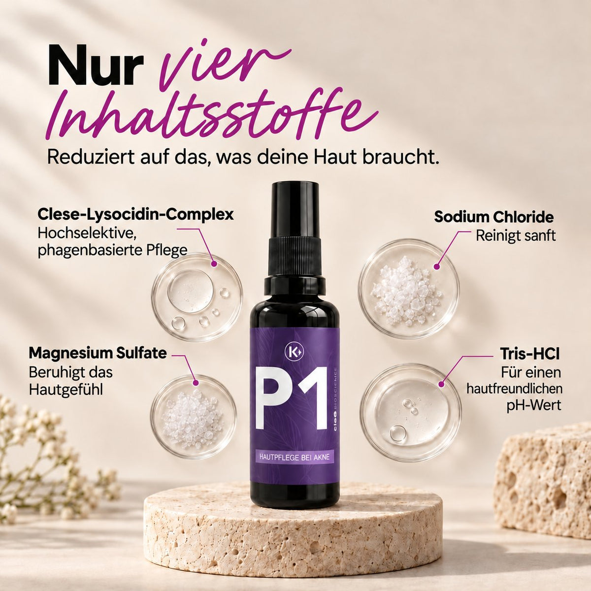 clese P1 Inhaltsstoffe mit Magnesium Sulfate zur Pflege des Hautgefühls